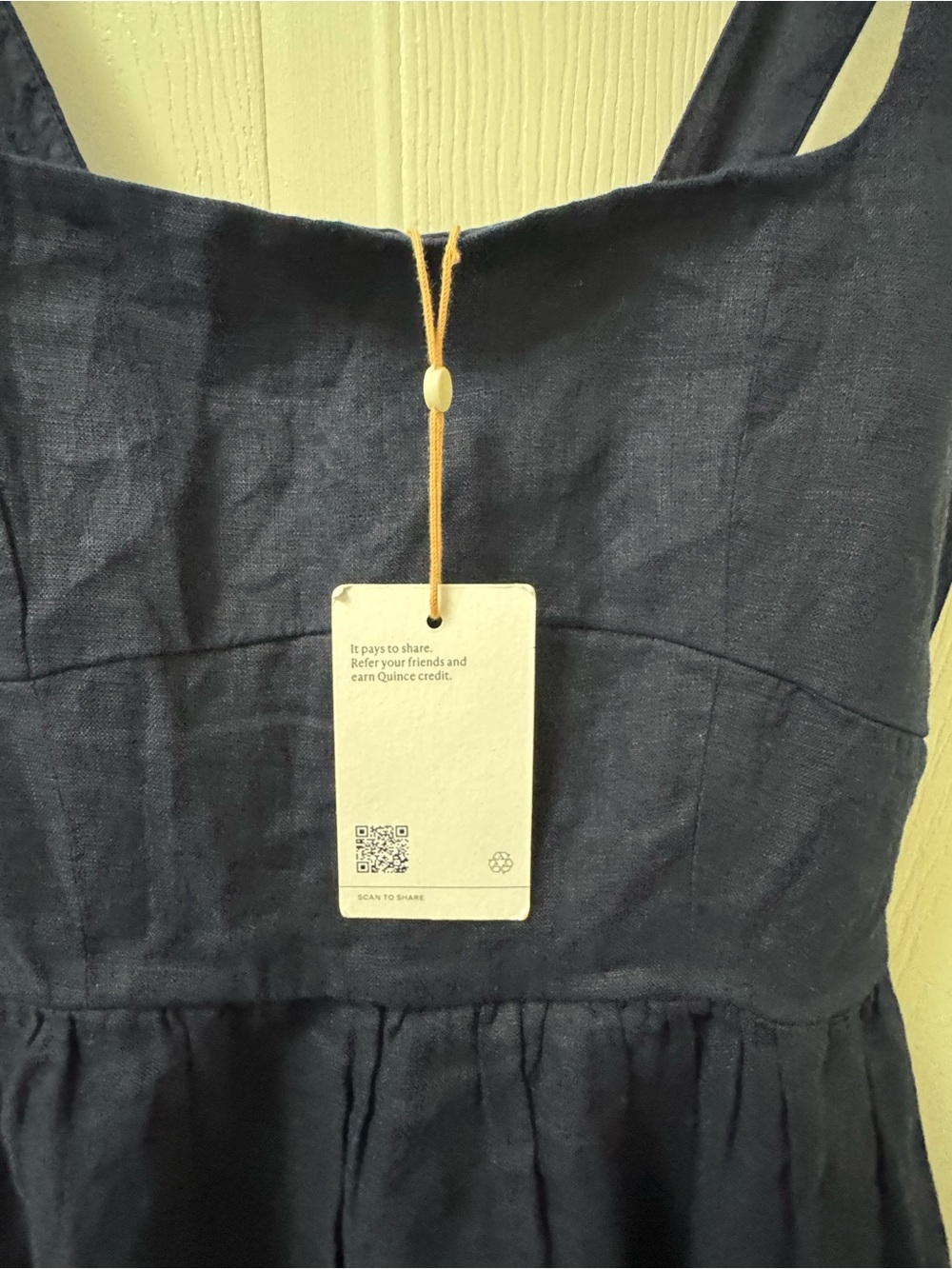 100% European linen fit y flare midi dress - Picture 6 of 10